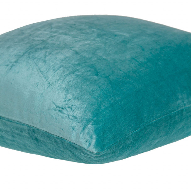 20" x 7" x 20" Transitional Aqua Solid Pillow Cover With Poly Insert