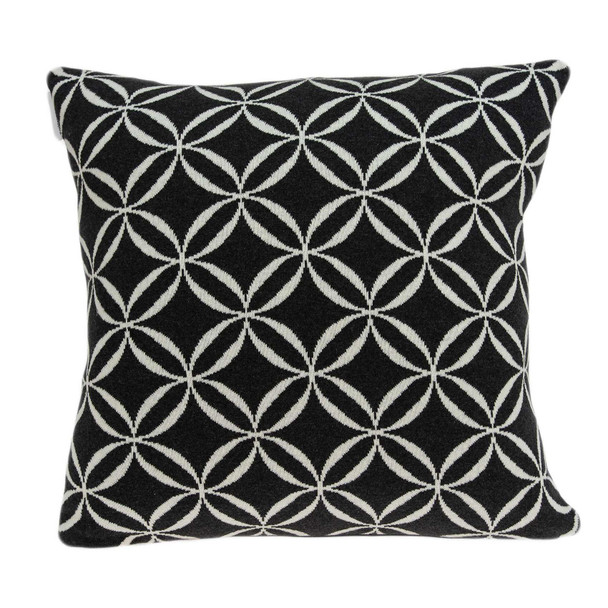 20" x 7" x 20" Transitional Black Pillow Cover With Poly Insert