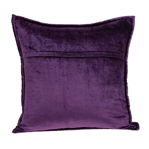 20" x 7" x 20" Transitional Purple Solid Quilted Pillow Cover With Poly Insert