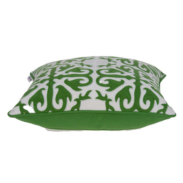 20" x 7" x 20" Traditional Green and White Accent Pillow Cover With Poly Insert