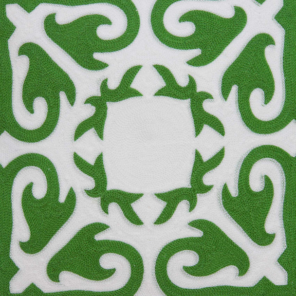 20" x 7" x 20" Traditional Green and White Accent Pillow Cover With Poly Insert