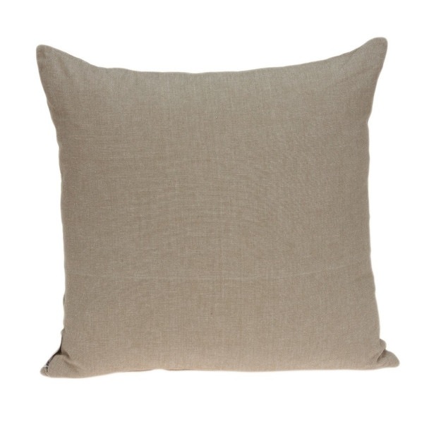 20" x 7" x 20" Cool Transitional Tan Cotton Pillow Cover With Poly Insert