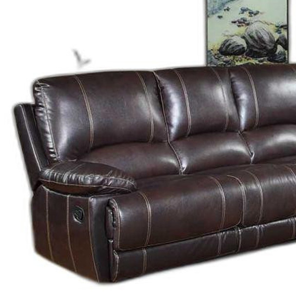 76'' X 40''  X 41'' Modern Brown Sofa With Console Loveseat