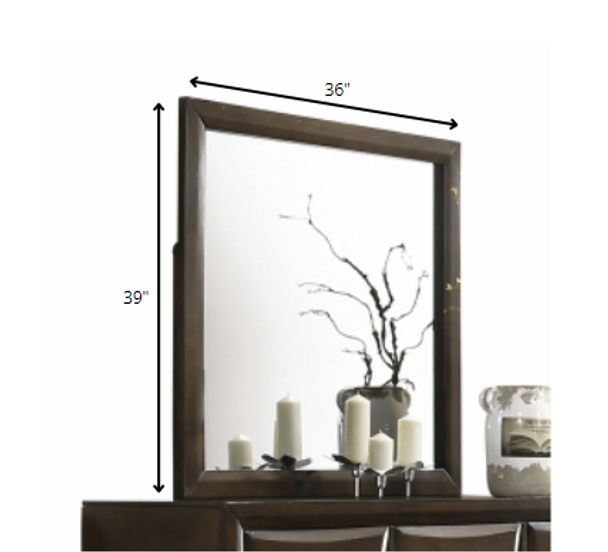 Walnut Wooden Rectangular Mirror