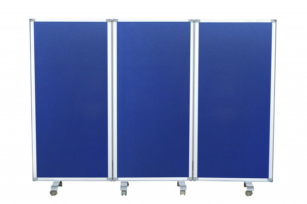 106" x 1" x 71" Blue Metal and Fabric - Screen