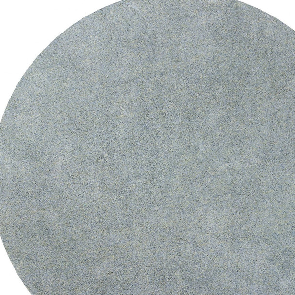 8' Round  Polyester Blue Heather Area Rug