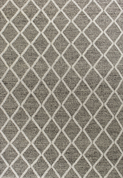 5'x7' Dark Grey Hand Woven Diamond Pattern Indoor Area Rug
