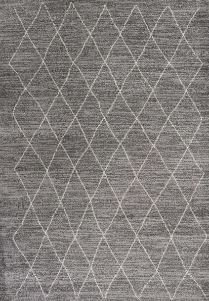 8'x11' Grey Machine Woven Geometric Indoor Area Rug