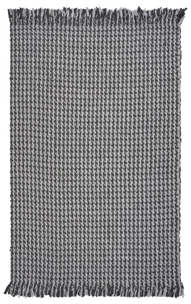 8'x10' Grey Hand Woven Houndstooth Indoor Area Rug