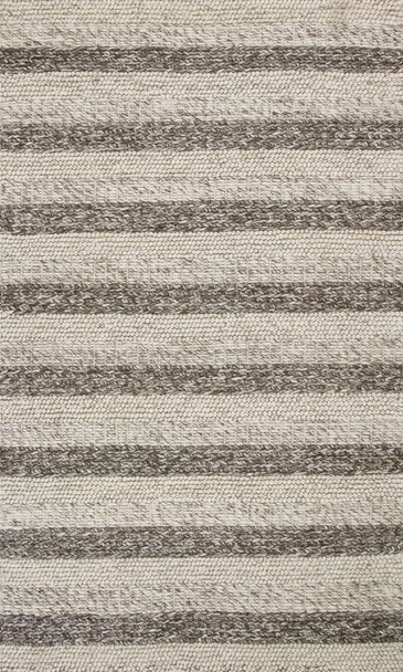 8'x10' Grey White Hand Woven Knobby Stripes Indoor Area Rug