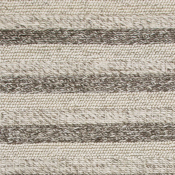 8'x10' Grey White Hand Woven Knobby Stripes Indoor Area Rug