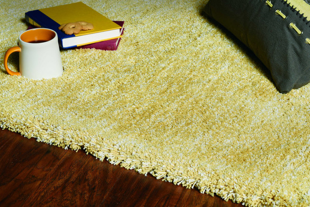 9' x 13' Yellow Heather Indoor Shag Rug