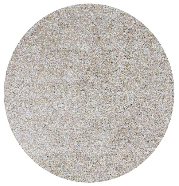 6' Ivory Heather Round Indoor Shag Rug