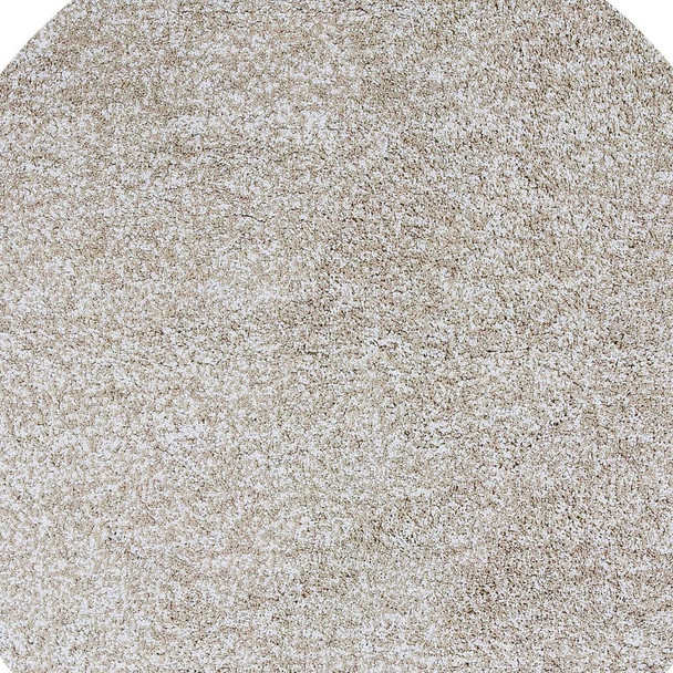 6' Ivory Heather Round Indoor Shag Rug