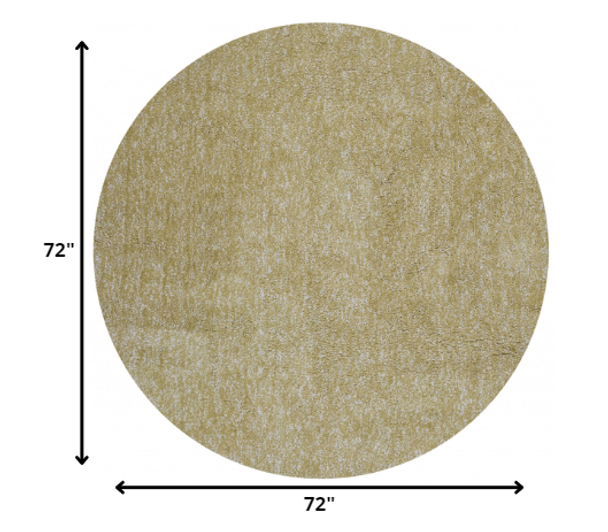 6' Yellow Heather Round Indoor Shag Rug