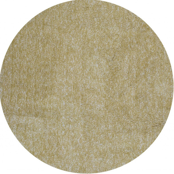 6' Yellow Heather Round Indoor Shag Rug