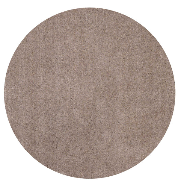 6' Round Beige Plain Indoor Area Rug