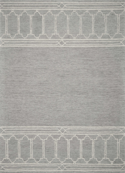 2' x 4' Wool Grey Area Rug