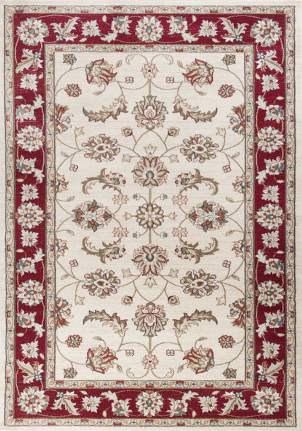 3'x5' Ivory Red Floral Indoor Area Rug