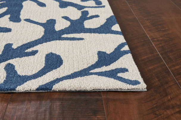 3' x 5' Ivory or Blue Coral Area Rug