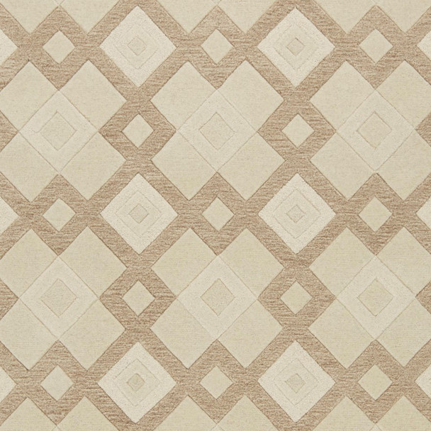 2' x 7' Ivory Diamond Tiles Wool Runner Rug