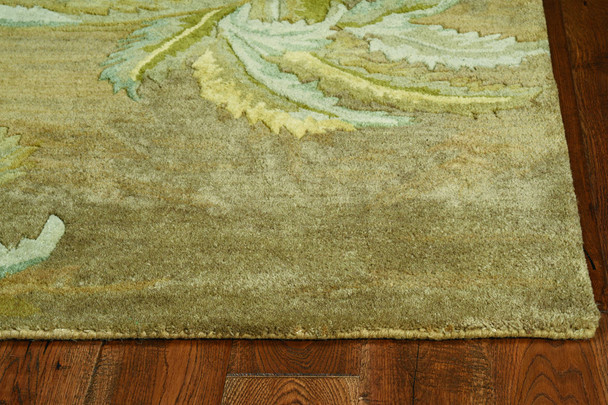 5' Round  Wool Moss Area Rug