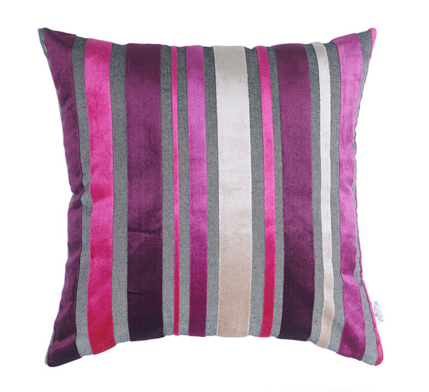 Set of 2 Purple Varigated Stripe Decorative Pillow Covers