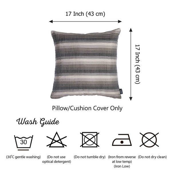 Gray Taupe and White Stripe Decorative Throw Pillow Cover