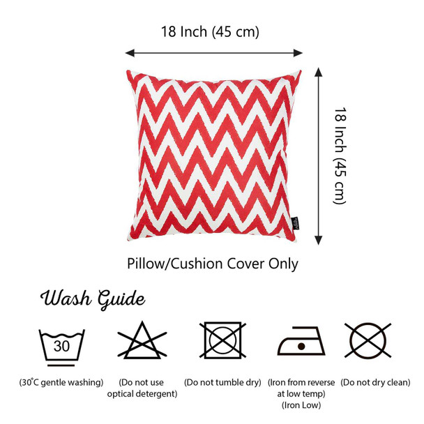 18"x18" Red Nautical Chevron Decorative Throw Pillow Cover Printed