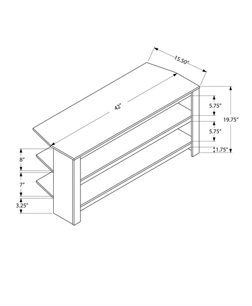 15.5" x 42" x 19.75" Cherry Particle Board Laminate  TV Stand