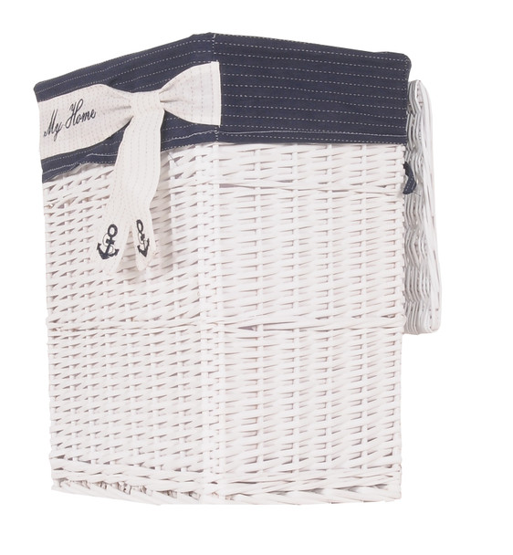 14" x 17.5" x 19.5" WhiteBlueRectangularWillow Basket Set of 5