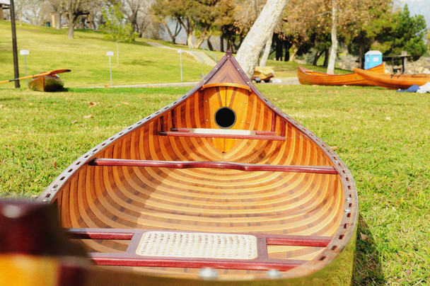 35.5" x 216" x 27" Wooden Canoe with Ribs