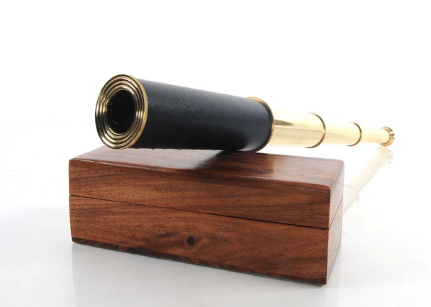 1.5" x 15" x 1.5" Handheld Telescope in Wood Box