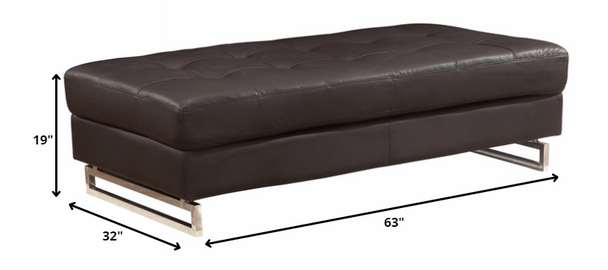 63" X 32" X 19" Brown Ottoman