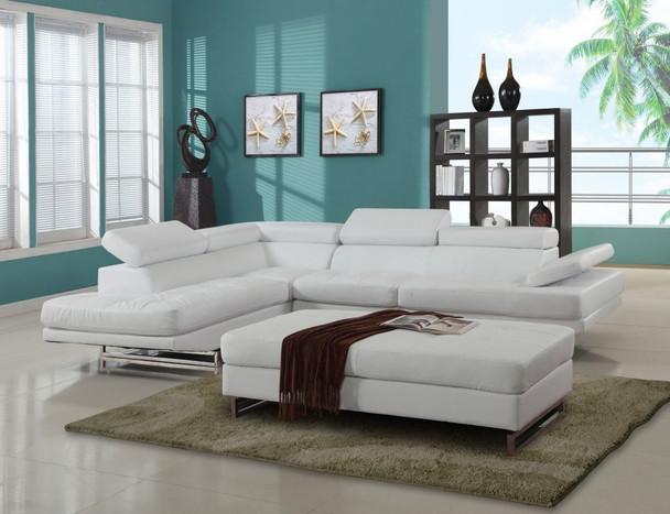 124" X 94" X 36" White  Sectional LAF