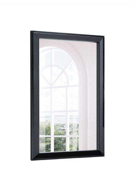 32" X 2" X 51" Gloss Black Glass Mirror