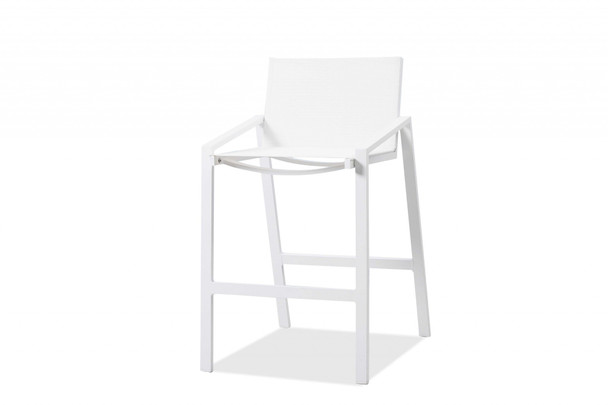 Set of 2 White Stainless Steel Bar Stools