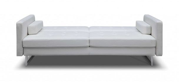 80" X 45" X 13" White Stainless Steel Sofa Bed