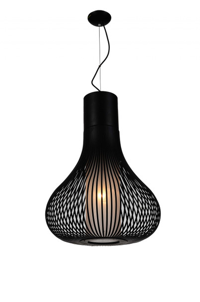 20" X 20" X 26" Black Carbon Steel Pendant Lamp