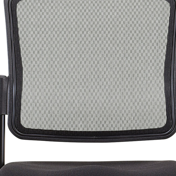 Black Mesh Fabric Rolling Guest Chair