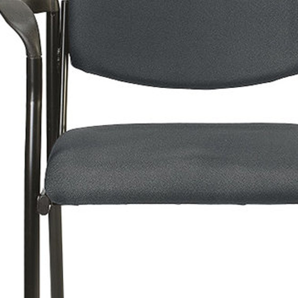 Set of 2 Deep Black Fabric Guest Arm Chairs