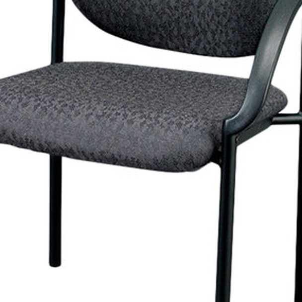 24" Set of 2 Deep Black Fabric Guest Arm Chairs
