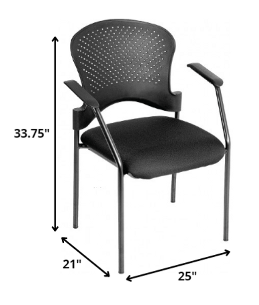25" x 21" x 33.75" Black  Frame Plastic / Fabric Guest Chair
