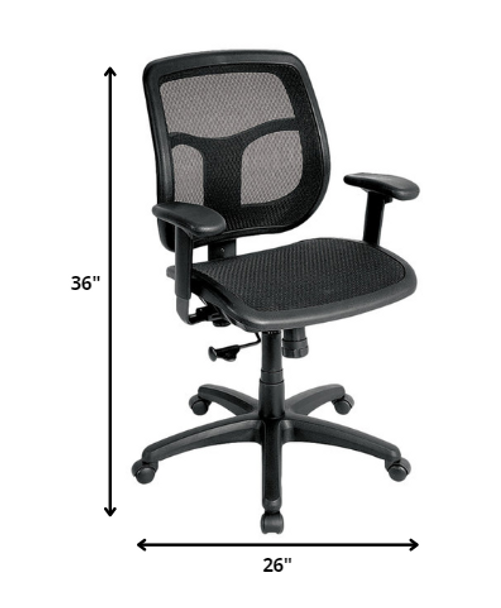 26" x 20" x 36" Black Mesh Chair