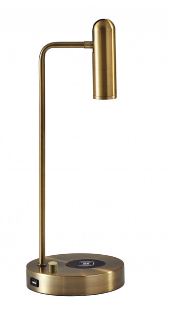 Ultra Sleek Brass Metal LED Desk Lamp