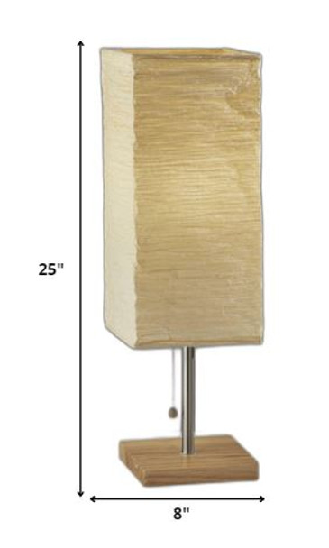 Wildside Paper Shade with Natural Wood Table Lamp