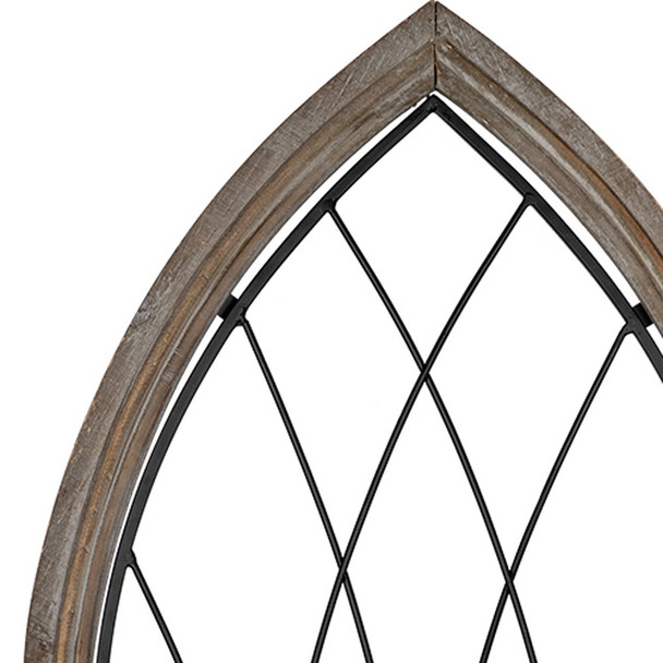 Cathedral Style Wood and Metal Window Panel