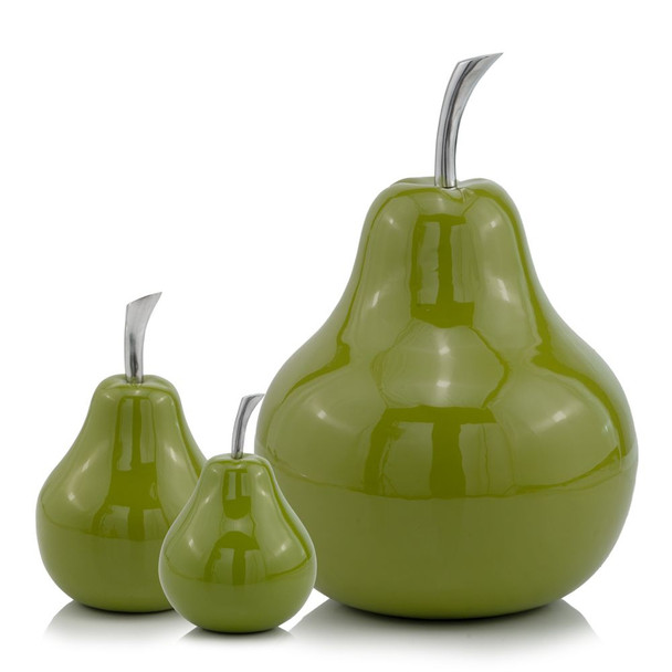 4.25" X 4.25" X 7" Green Aluminum Small Pear