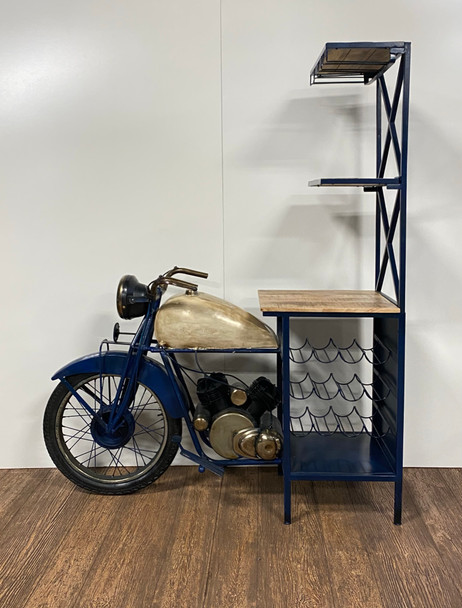 20.5" X 58" X 71" Blue Half-Bike Bar