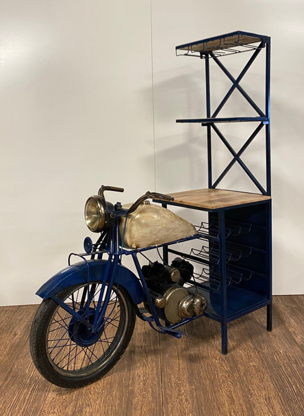 20.5" X 58" X 71" Blue Half-Bike Bar